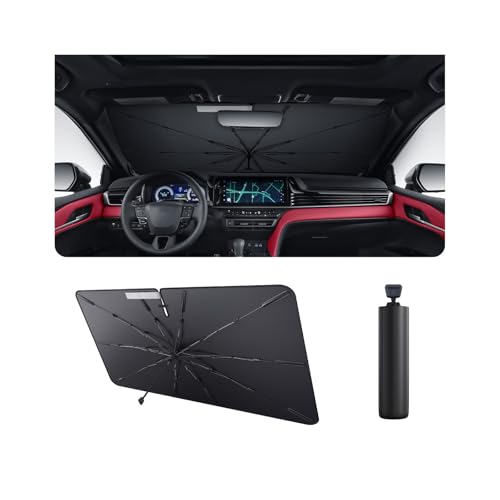2025 Upgrade Car Windshield Sun Shade Windshield Sunshade Umbrella [Star Fabric] Protect Car from Sun Rays&Heat Damage Keeps Vehicle Cool