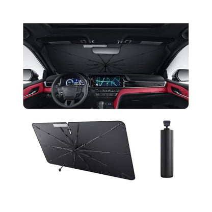 2025 Upgrade Car Windshield Sun Shade Windshield Sunshade Umbrella [Star Fabric] Protect Car from Sun Rays&Heat Damage Keeps Vehicle Cool