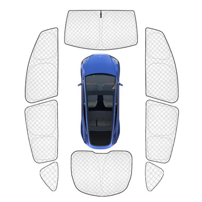 8pcs Full Thicken Sun Shades for 2025 2026 Tesla Model Y Juniper Accessories