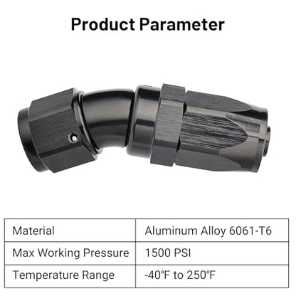 8AN 30 Degree One Piece Full Flow Hose End Fitting Swivel for CPE Braided Hose