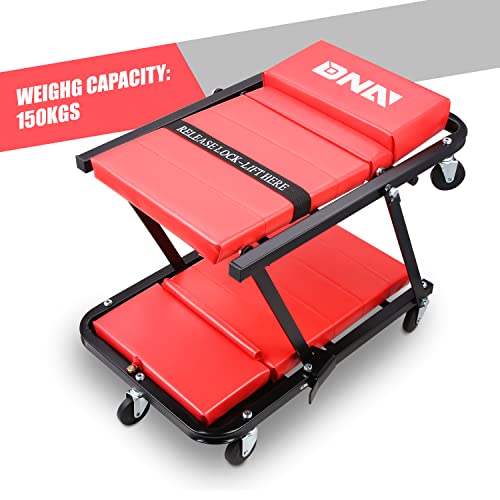 TOOLS 00192 48" 2 IN 1 Folding Rolling Garage Shop Creeper Roller Seat