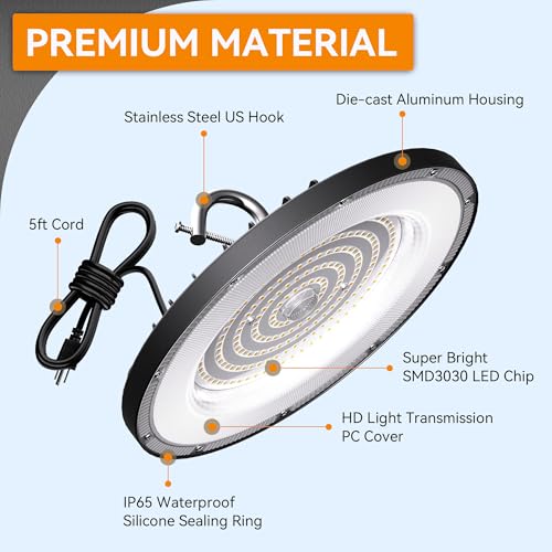 200W UFO High Bay Led Shop Lights (6 Count)