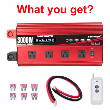 3000W Power Inverter 12V to 110V