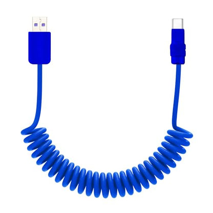 USB A to C 120W Coiled Charging Cable