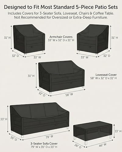 Patio Furniture Cover Set (5 Count)