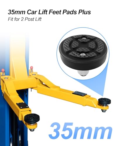 2 Pcs 35mm 2 Post Car Lift Feet Rubber Tray Heightening Feet Plus High Leg
