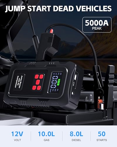 5000A Jump Starter with Air Compressor