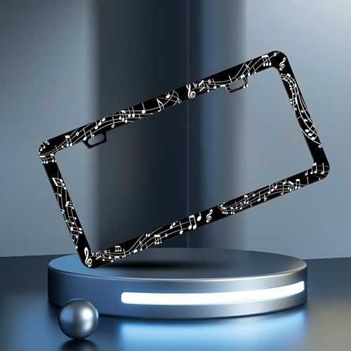 Music Notes License Plate Frame Sheet Music Stainless Steel 6x12 Inch 2Hole