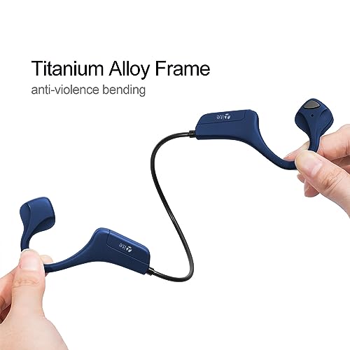 Bluetooth Headphones Waterproof Bone Conduction Headset Open Ear Earphones Blue Headset with mic