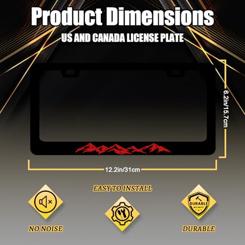 Mountains License Plate Frame Colorful Mountain License Holder with 2 Holes