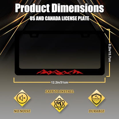 Mountains License Plate Frame Colorful Mountain License Holder with 2 Holes