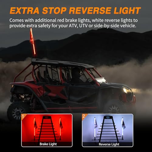 RGB LED Whip Light 1PC 5FT Lighted Antenna Whips