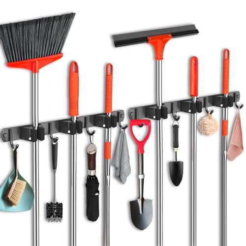 2 Pack Mop and Broom Holder Wall Mount (2 Count)