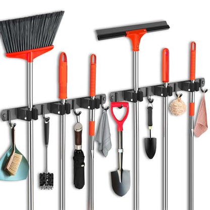 2 Pack Mop and Broom Holder Wall Mount (2 Count)