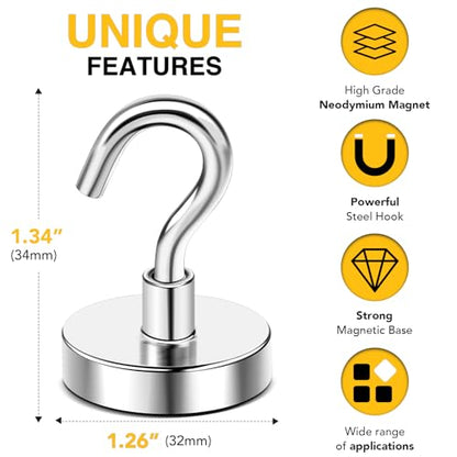 Magnetic Hooks 12pcs 120lbs Cruise Essentials 2026 Magnet Hook (12 Count)