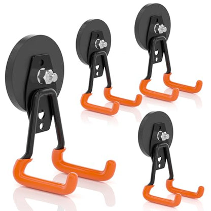 Strong Magnetic Hooks Heavy Duty Upgraded Magnetic Tool Holder Rare Earth Magnets with Hooks for Hanging Wreath (4 Count)
