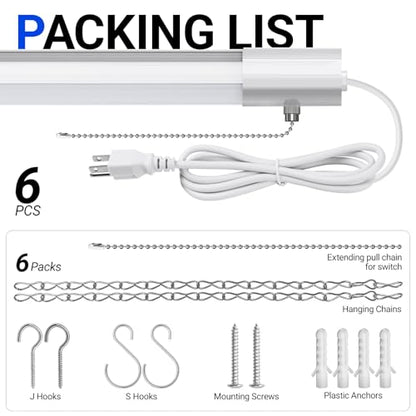 BS84 LED Shop Lights 4FT for Workshop (6 Count)