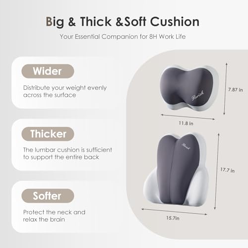 Lumbar Support with Car headrest Back Pillow for Chairs Headrest Pillow for Car Ergonomic Ultrathick Memory Foam Back Pillow for Office Chair