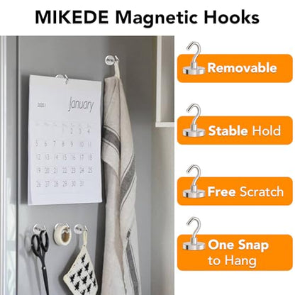 Magnetic Hooks Heavy Duty 120LB+ Strong Magnet with Hook