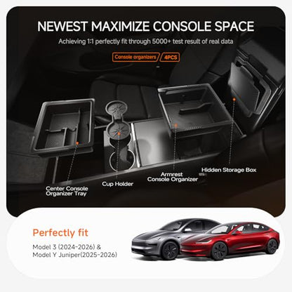 Center Console Organizer for Tesla New Model Y Juniper 2025