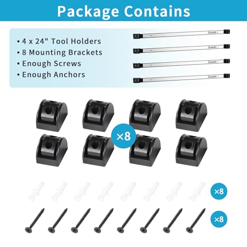4 Pieces 24" Magnetic Tool Holder Strip (4 Count)