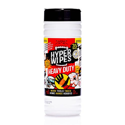 Hyper Wipes 1 Pack Heavy Duty Hand & Tool Cleaning Wipes (35 Count)
