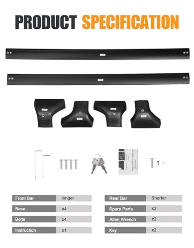 260lbs Roof Rack Cross Bars for Toyota Highlander 2020