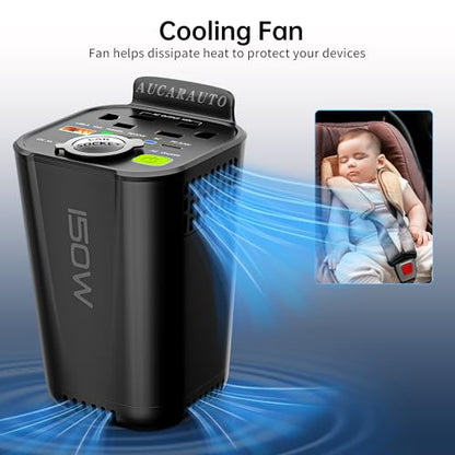150W Power Inverter DC 12V to 110V AC Inverter for Car Cup Holder