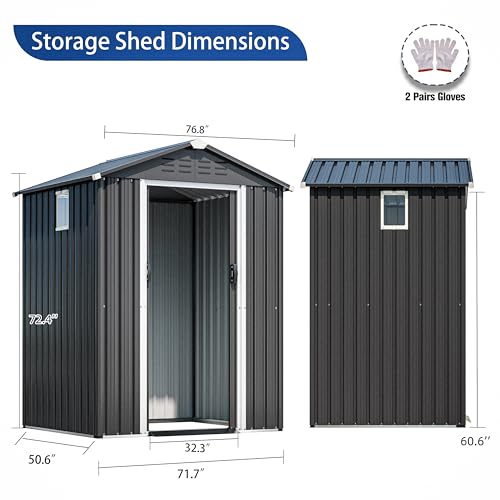 JYQAQA 6x4 FT Outdoor Storage Shed