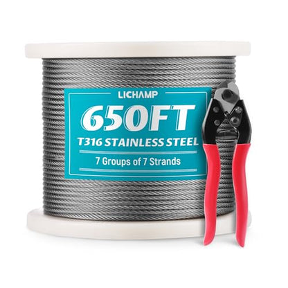 650FT 1 8" Stainless Steel Wire Rope Cable