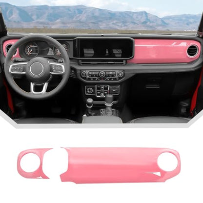 2pcs for 2024+ Jeep Wrangler JL Pink Interior Accessories Center Console Dash Panel Cover Trim