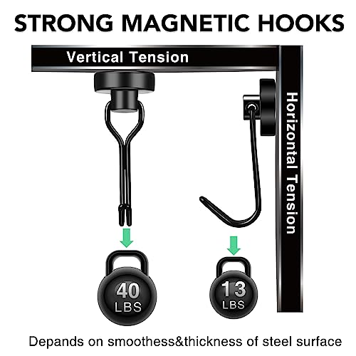 Magnetic Hooks 12 Pack 40Lbs Heavy Duty Neodymium Magnet Hooks