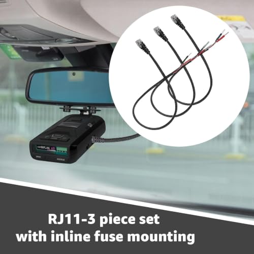 16.5" RJ11 Mirror Tap Radar Detector Cord for Escort Uniden V1 & More (3 Count)