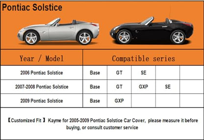7 Layers Waterproof Car Cover for Pontiac Solstice 2005