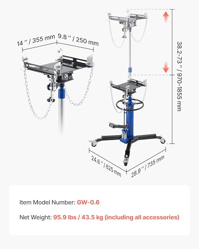 Hydraulic Transmission Jack 2 Stage Ram 1322 lbs
