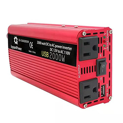 Car 1500W Inverter 12V to 110V AC 700W Continuous USB QC3.0 Off Grid RV