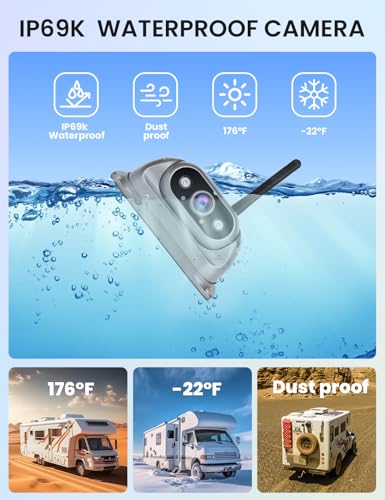 Wireless Backup Cameras System with 10.26"Pre (2 Count)
