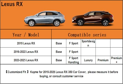7 Layers Waterproof SUV Car Cover for Lexus RX 2003