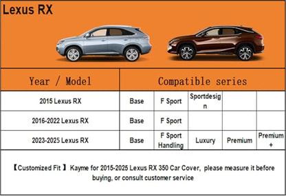 7 Layers Waterproof SUV Car Cover for Lexus RX 2003