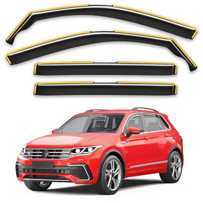 Window Visors Rain Guards for VW Volkswagen Tiguan 2018 (4 Count)