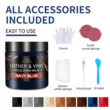 Leather Recoloring Balm and Leather Repair Kit for Furniture (8 Fl Oz)