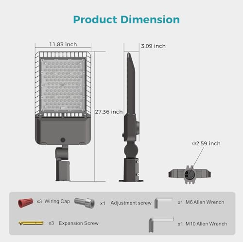 340W Parking Lot Light 61200LM LED Street Lights Outdoor 6Pack