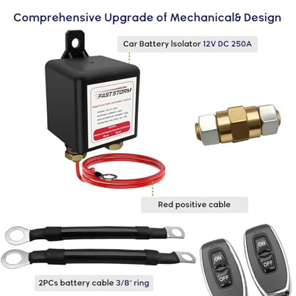 Side Post Remote Battery Disconnect Switch 12V