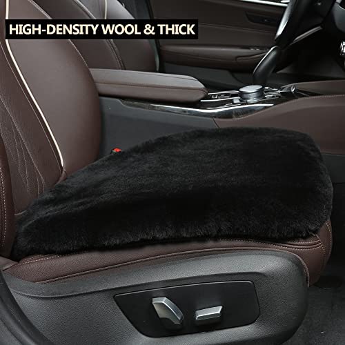 Genuine Sheepskin Car Seat Cushion Seat Covers for Cars Truck SUV Comfort Seat Protector Pad for Car Driver Seat Car Accessories for Decor (3 Count)