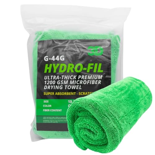 Hydro-FIL XL | Professional Grade Microfiber Towel | Extra Large 20” x 31.5” | Highly Absorbent | Premium Drying Cloth for Car Detailing | Green