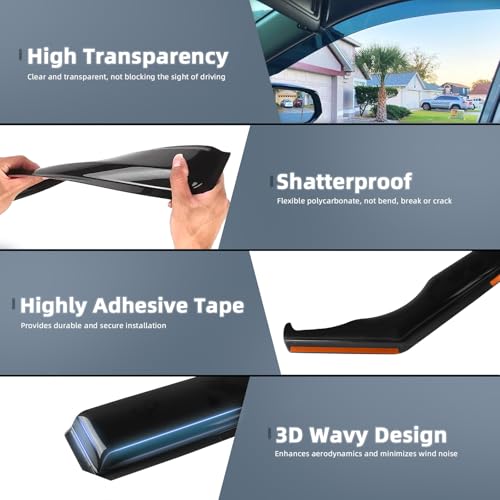 4PCS in Channel Window Rain Guards for 2021 (4 Count)