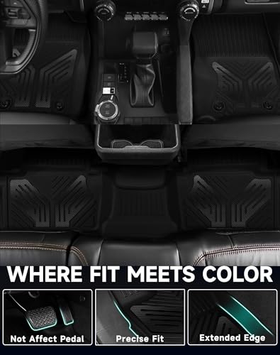 Premium Color TPE Floor Mats for Toyota Tacoma 2024 2025 2026 Double Cab Auto Tran