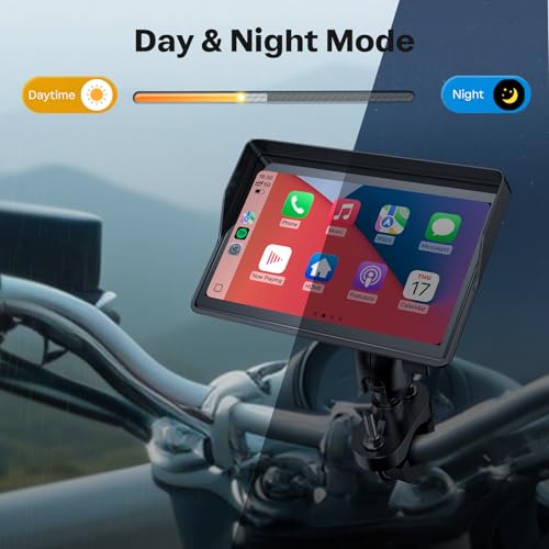 5 Inch Motorcycle Carplay GPS Navigation System with Apple Carplay and Android Auto Portable Screen with Dual Bluetooth