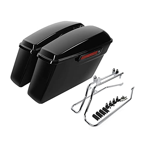 Motorcycle Saddlebags with Chrome Conversion Brackets Fit For Harley Softail Deluxe Heritage Softail 1984