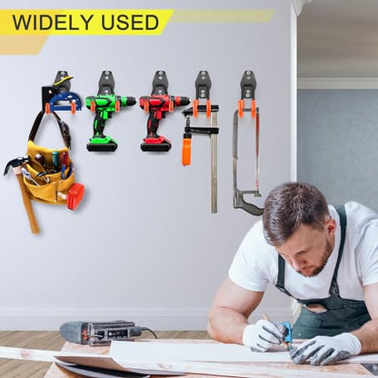 10 Pack Garage Hooks Heavy Duty Storage Organizer Wall Mount Power and Garden Tool Hangers